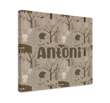 Cocktail canvas adorable woodland animals - TenStickers