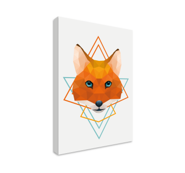 Geometric-animals wild fox  animal canvas - TenStickers