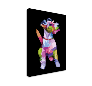 Geometric-animals fox terrier dog canvas pictures - TenStickers