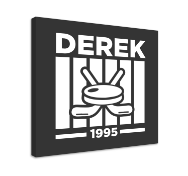 Personalised hockey design teen canvas prints - TenStickers