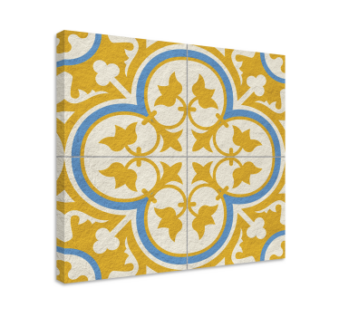 Yellow hydraulic tile retro canvas - TenStickers