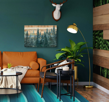 Majestic pine forest living room canvas print - TenStickers