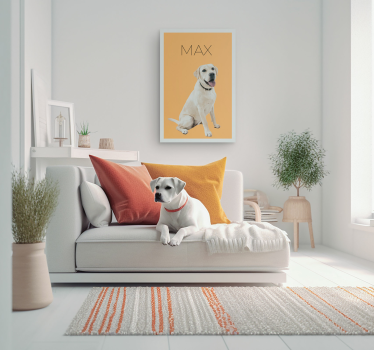 minimalist watercolor pet portrait canvas art - TenStickers