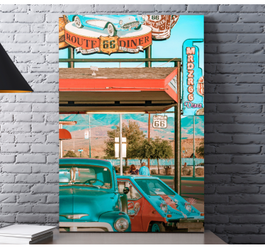 Restaurant and cars wall prints for living room - TenStickers