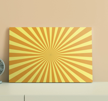 Abstract sunset with orange tones 70's canvas wall art - TenStickers