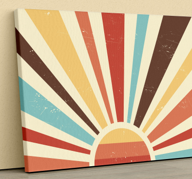 Abstract vintage sunset 70's canvas wall art - TenStickers