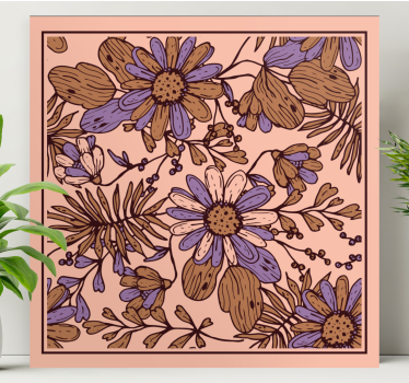 African style brown design floral canvas - TenStickers