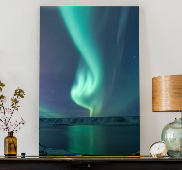 Amazing Northern light over island landscape wall canvas - TenStickers