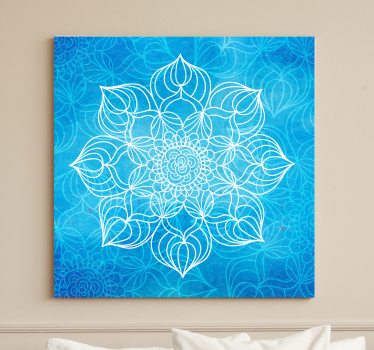 Blue paint splash mandala print wall art - TenStickers