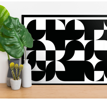 Black abstract art geometric wall canvas - TenStickers