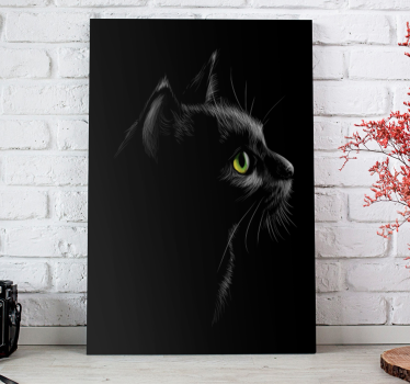 Black cat wall art canvas - TenStickers
