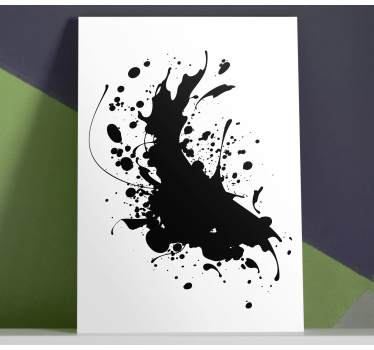 Black ink splash canvas art - TenStickers