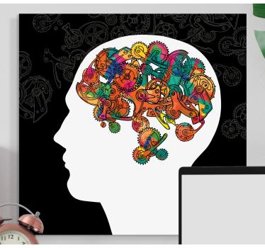 Brain cogs abstract framed wall art - TenStickers