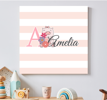 Cocktail canvas a playful piglet - TenStickers