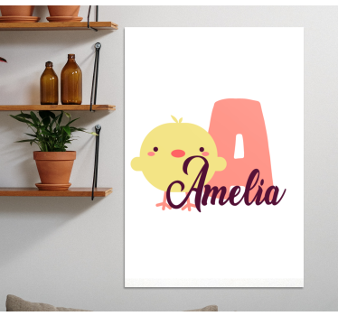 Cocktail canvas adorable chick design - TenStickers