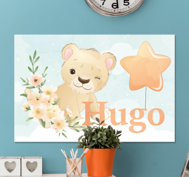 Cocktail canvas adorable lion design - TenStickers