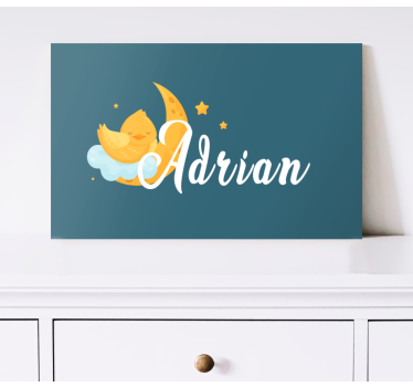 Cocktail canvas sleeping chick moon - TenStickers