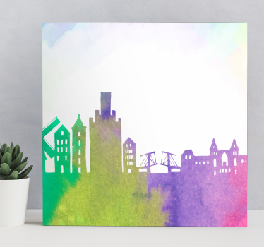 Colorful Amsterdam skyline City skyline prints - TenStickers