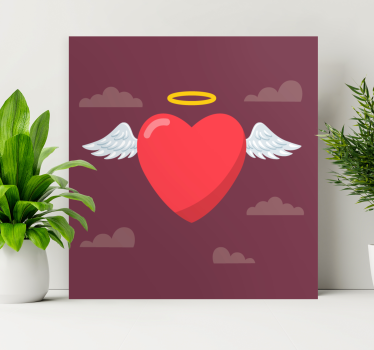 Colorful angel heart canvas art - TenStickers