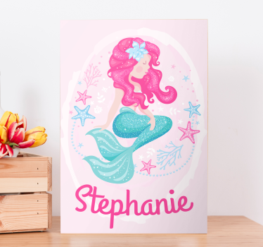 Custom Mermaid childrens wall art canvas - TenStickers
