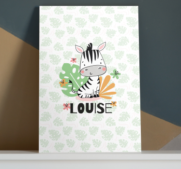 Custom Zebra Illustration cocktail canvas - TenStickers