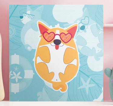 Dog wall art charming corgi relaxing - TenStickers