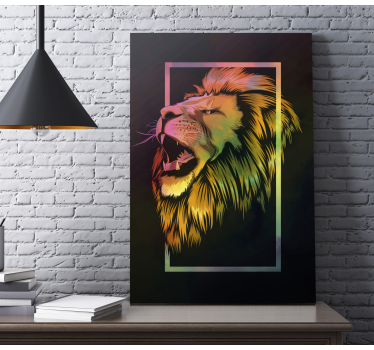 Animal canvas prints majestic lion roar art - TenStickers