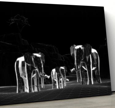 Elephant wallart geometric elephant family - TenStickers