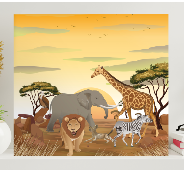 Elephant wallart savanna wildlife artwork - TenStickers