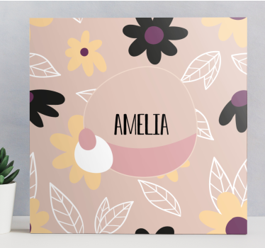 Flowers canvas floral name design - TenStickers