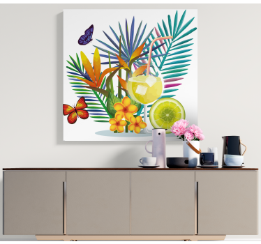 Fruits and butterfly  fruit canvas art - TenStickers