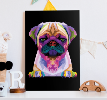 Geometric-animals cute dog dog canvas pictures - TenStickers