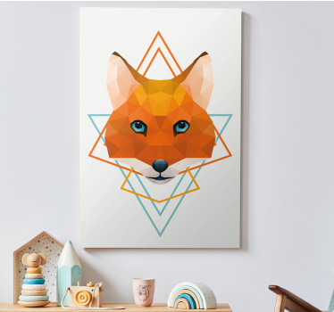 Geometric-animals wild fox  animal canvas - TenStickers