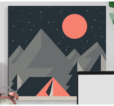 Geometric style forest  nordic canvas art - TenStickers