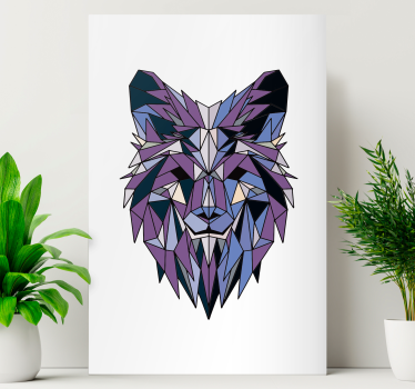 Geometric Wolf geometric framed canvas - TenStickers