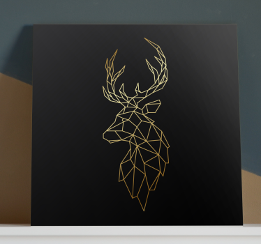 Golden origami deer Stag canvas prints - TenStickers