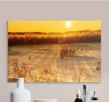 Golden sunrise landscape canvas - TenStickers