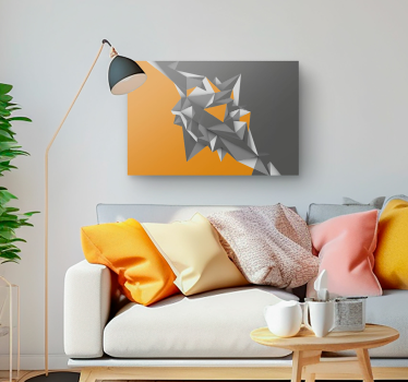 Gray and orange geometric forms 3D canvas pictures - TenStickers