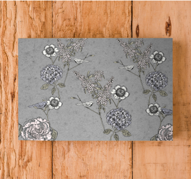 Grey vintage twigs with birds vintage wall prints - TenStickers