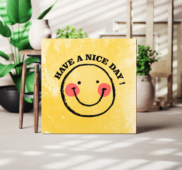 "Have a nice day" smiley face wall prints for living room - TenStickers
