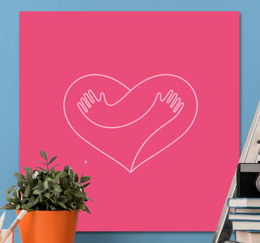 Hugging a heart 3D canvas pictures - TenStickers