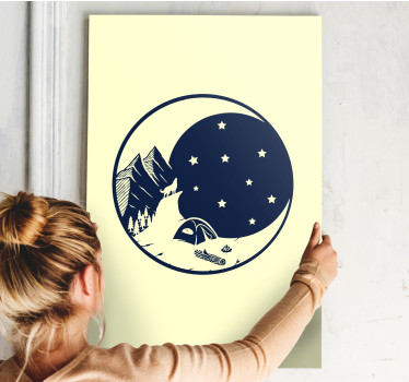Landscape canvas camping under stars - TenStickers