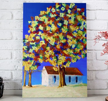 Landscape canvas colorful tree canopy - TenStickers