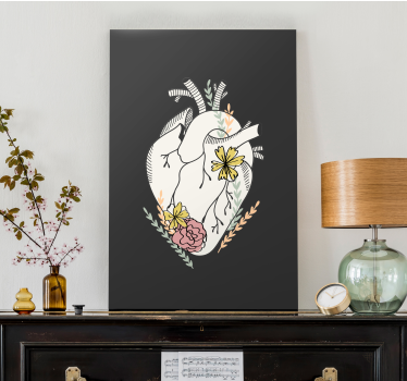 Landscape canvas heart flower arrangement - TenStickers