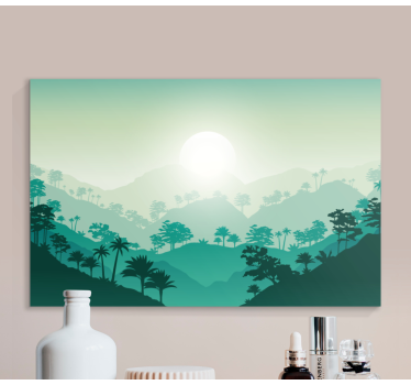 Landscape canvas misty mountain sunrise - TenStickers