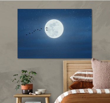 Landscape canvas moonlit flight - TenStickers