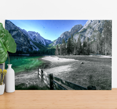 Landscape canvas mountain lake tranquility - TenStickers