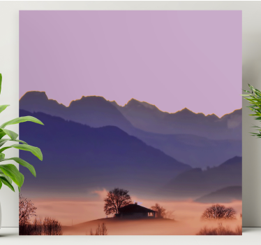 Landscape canvas mountain mist serenity - TenStickers