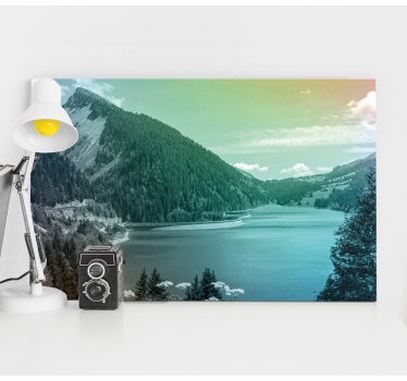 Landscape canvas mountainous lake scene - TenStickers