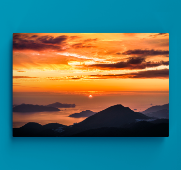 Landscape canvas stunning sunset over mountains - TenStickers